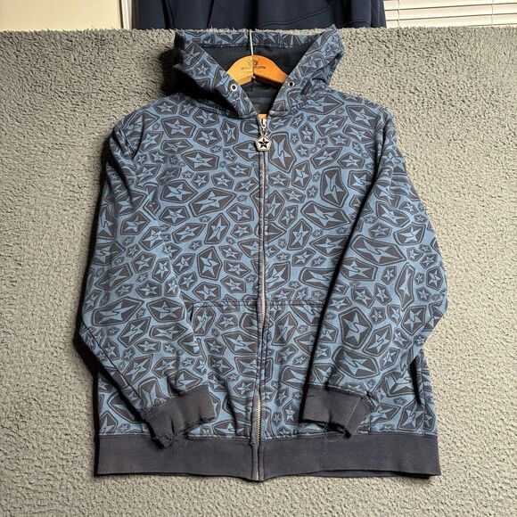 Vintage Y2K SESSIONS Womens XS Full Zip Hoodie Sweatshirt Snowboard Skate AOP - Picture 1 of 15